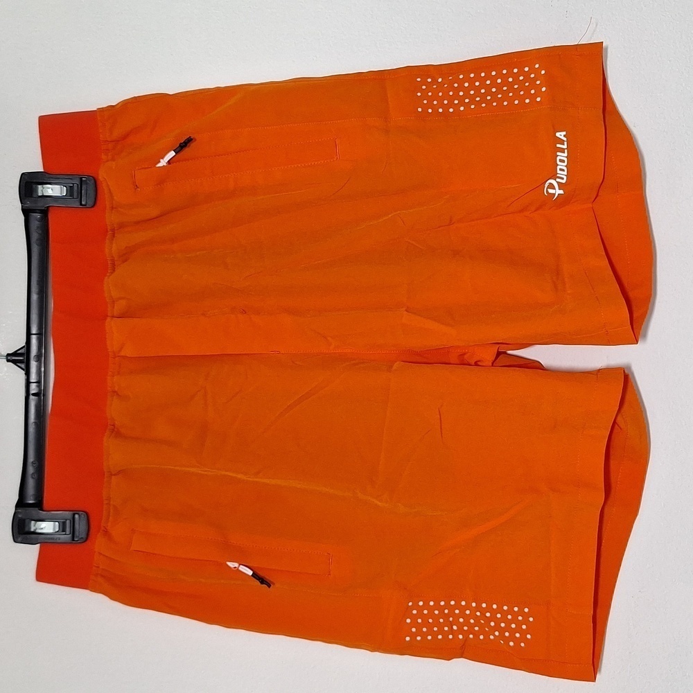 Pudolla Shorts Athletic Workout Running  Orange